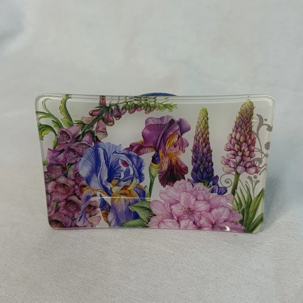 Michel Design Works Floral Glass Trinket Tray Jewelry Soap Dish Botanical